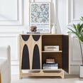 thumbnail image 5 of LEFHDA Black Geometric Pattern Design Sideboard Buffet Cabinet, Kitchen Storage Cabinet, 31.5" Accent Cabinet for Living Room, Kitchen, Dining Room, Entryway, Oak, 5 of 9