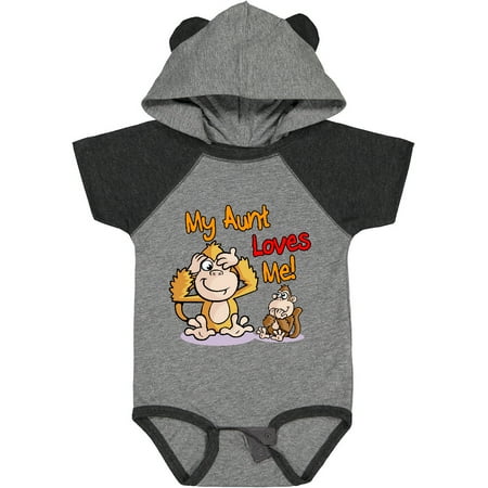 

Inktastic My Aunt Loves Me Monkey Gift Baby Boy or Baby Girl Bodysuit