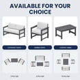 thumbnail image 6 of KINGYES 3 Pieces Outdoor Furniture Set, HDPE All Weather Use Conversation Couch Sets,2 Armchairs & 1 Coffee Table for Patio Backyard, Gray Frame with Khaki Cushions, 6 of 8