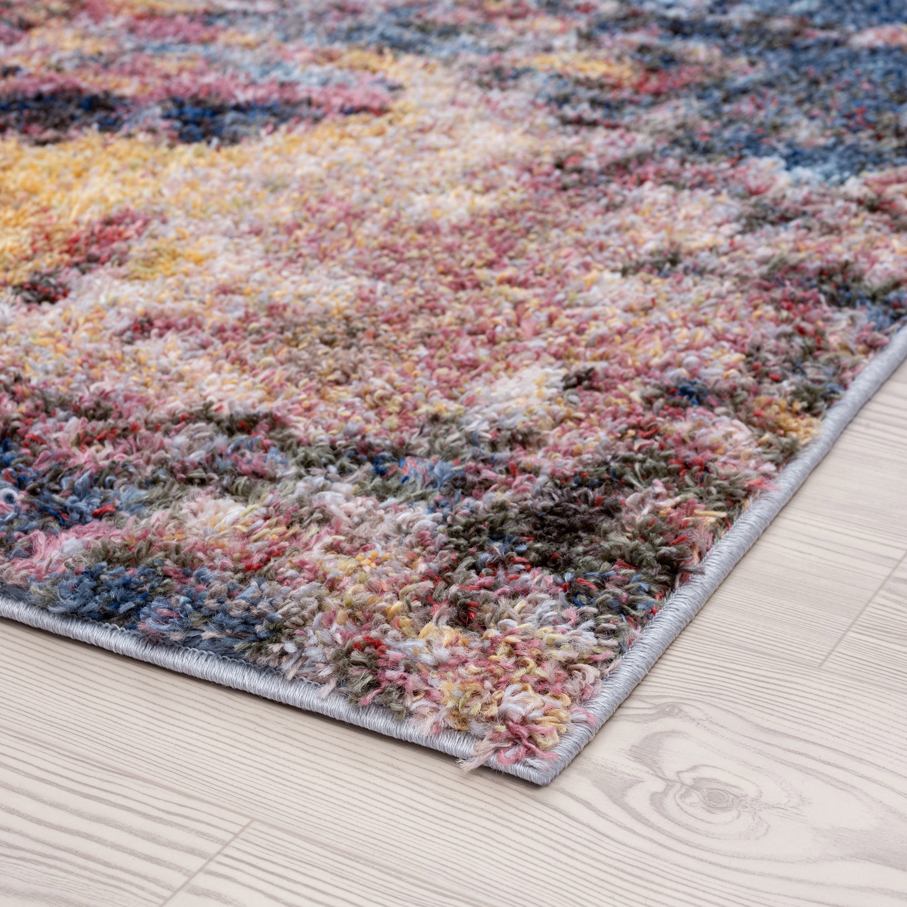 Shag 8x10 Area Rug Thick (7'10'' x 9'10'') Abstract Multi-Color Living Room Easy to Clean