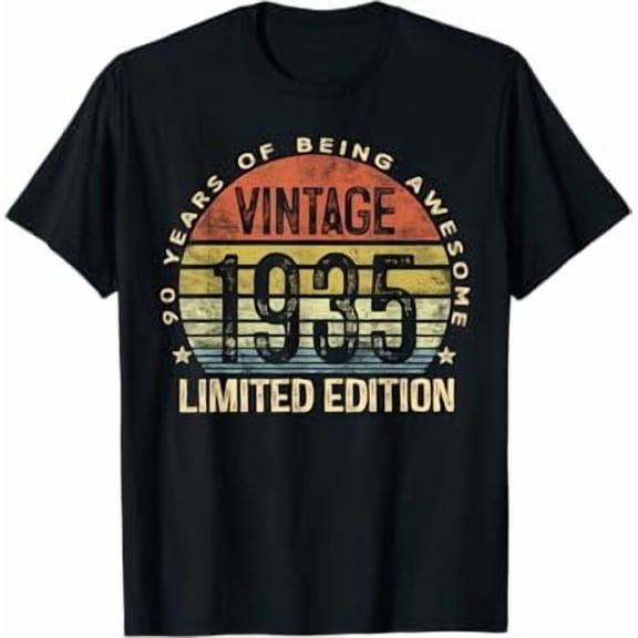 Vintage 1935 Edition 90-Year-Old Gifts 90th Birthday T-Shirt