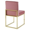 thumbnail image 4 of Modway Carriage Dining Chair Performance Velvet Set of 2 in Gold Dusty Rose, 4 of 7