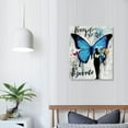 thumbnail image 4 of COMIO Blue Butterfly Wall Art Inspirational Memorial Wall Decor Butterfly Pictures Canvas Gift Prints Framed Modern Painting Artwork For Bathroom Living Room Kitchen Office, 4 of 5