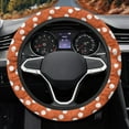thumbnail image 3 of Yuyamidu Orange Polka Dots Steering Wheel Cover Warm Steering Wheel Decorative Accessory for Auto Sedan 15 Inch Winter Car Wheel Protector Flannel Case, 3 of 7