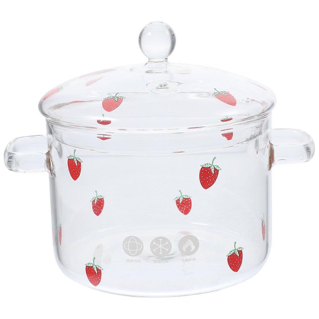 High Borosilicate Glass Pot With Lid And Double Ear Noodle Glass Pot Ramen Pot
