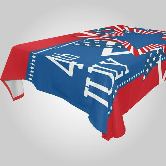 SKYSONIC Independence Day Rectangle Tablecloth Spill-Proof Polyester Table Cloth Table Cover for Kitchen Dining Picnic Holiday Party Decoration,60x120 Inch