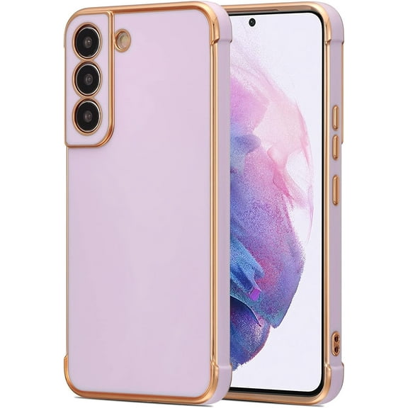 for Samsung Galaxy S21 Plus Case Luxury Plating Edge Case Cover Slim Lightweight Glossy Bling Phone Case Soft TPU Shockproof Bumper Case Electroplated Case,Purple