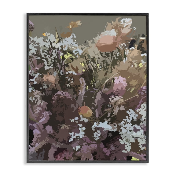 Stupell Industries Eclectic Soft Line Dried Flowers Tuscan Inspired Florals Black Framed Giclee Art, 11 x 14, by Hannah Heemsbergen