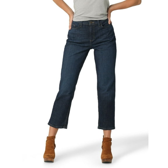 Lee Women's High Rise Vintage Straight Leg Jean Inner Strength Denim Comfort New