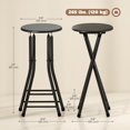 thumbnail image 2 of Set of 4 Foldable Barstools, Counter Height Stools with Dual Footrests and Steel Legs, Black MDF and Metal Stools for Kitchen Island, Dining Area, and Small Spaces, 24" H, 2 of 7