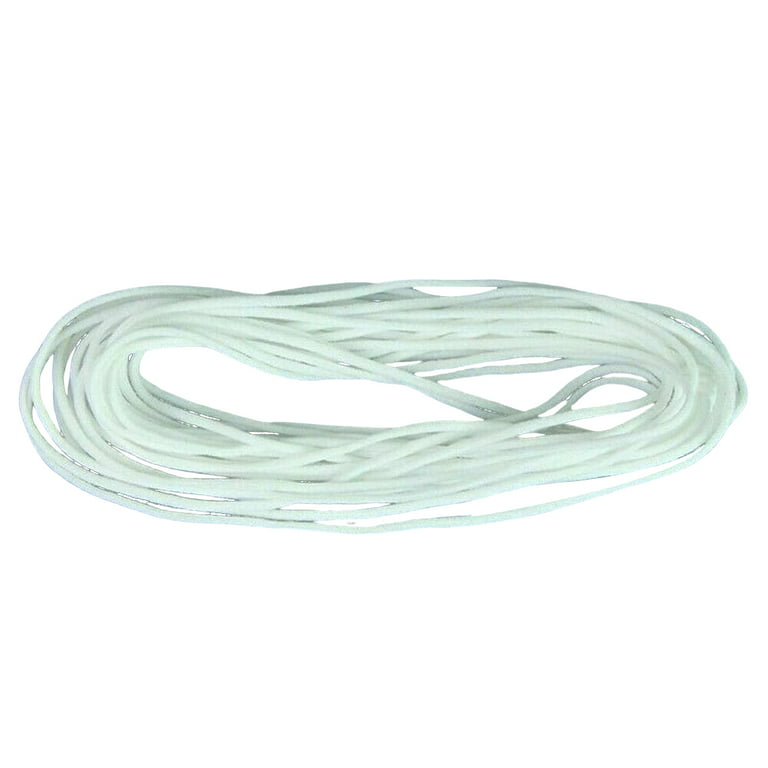 100m 3mm Round Elastic Thin Band Cord Craft Thread Stretch String Masks Rope, Size: 30m, White
