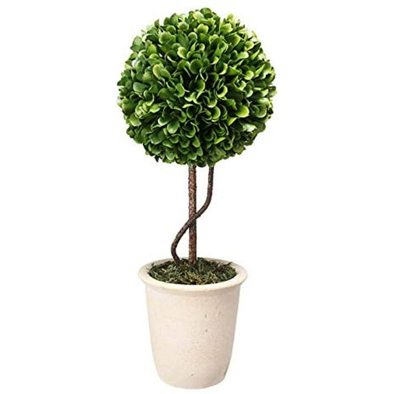 A&B Home Faux Boxwood Topiary - Single Sphere-Color:Green,Style:Botanical