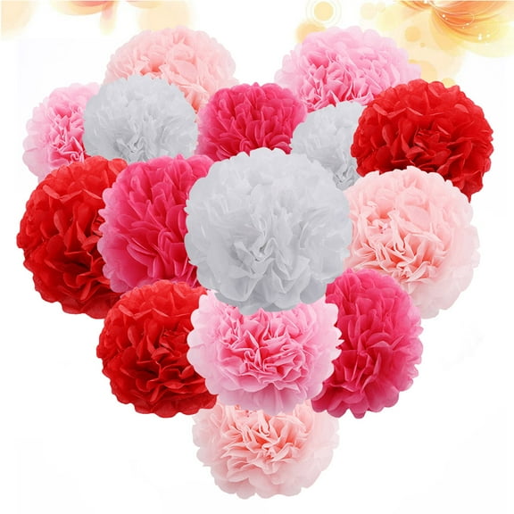 OFFIGAM Paper Flower Hanging Decor 15Pcs for Wedding and Birthday Celebrations