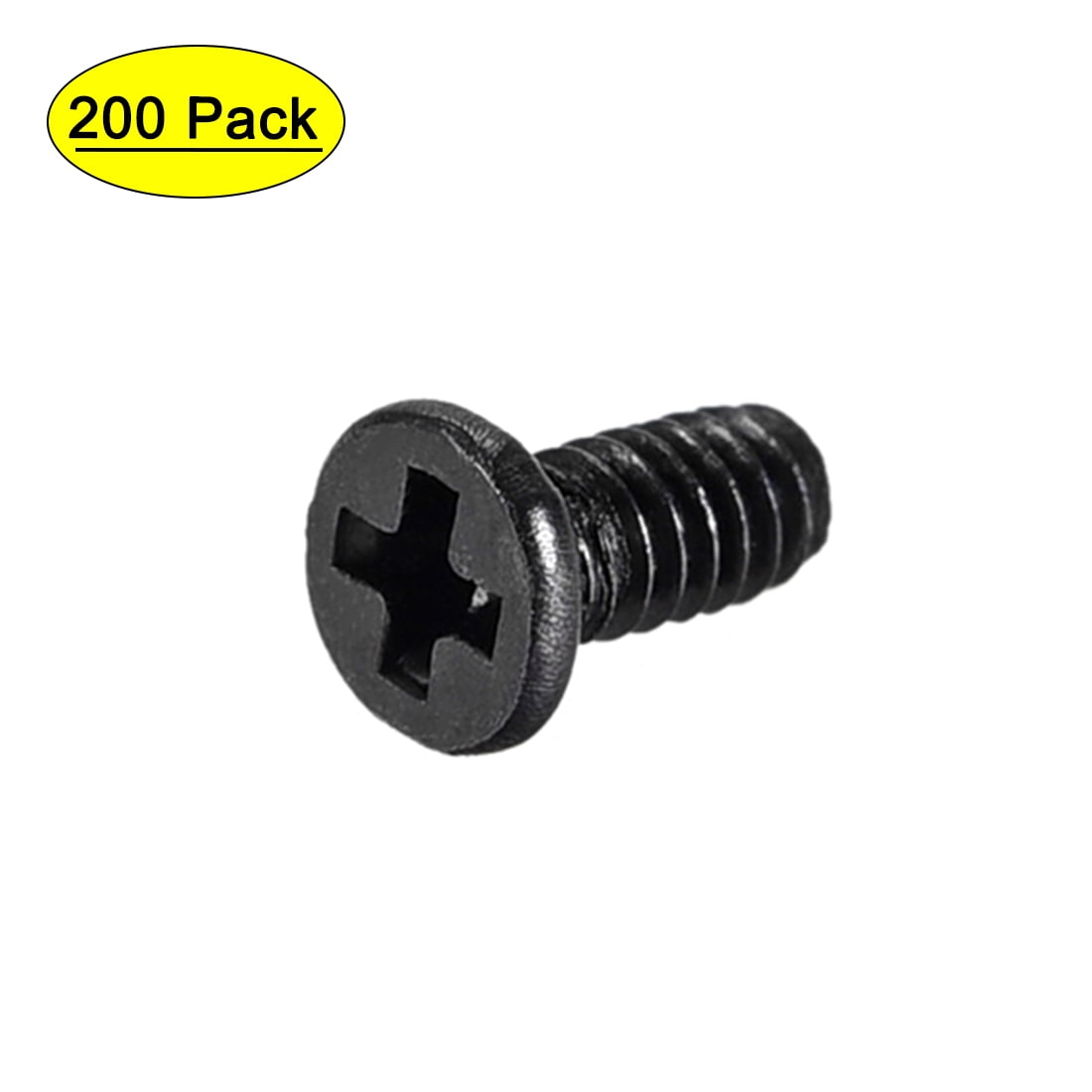 Uxcell M1.4x3.5mm Black Phillips Screw Fastener 2.5mm Dia Screw Head