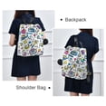thumbnail image 4 of FORMRS Women's Travel Backpack Purse Anti-Theft Hidden Pockets Casual Shoulder Bag, Blue Doodle Pattern, 4 of 7
