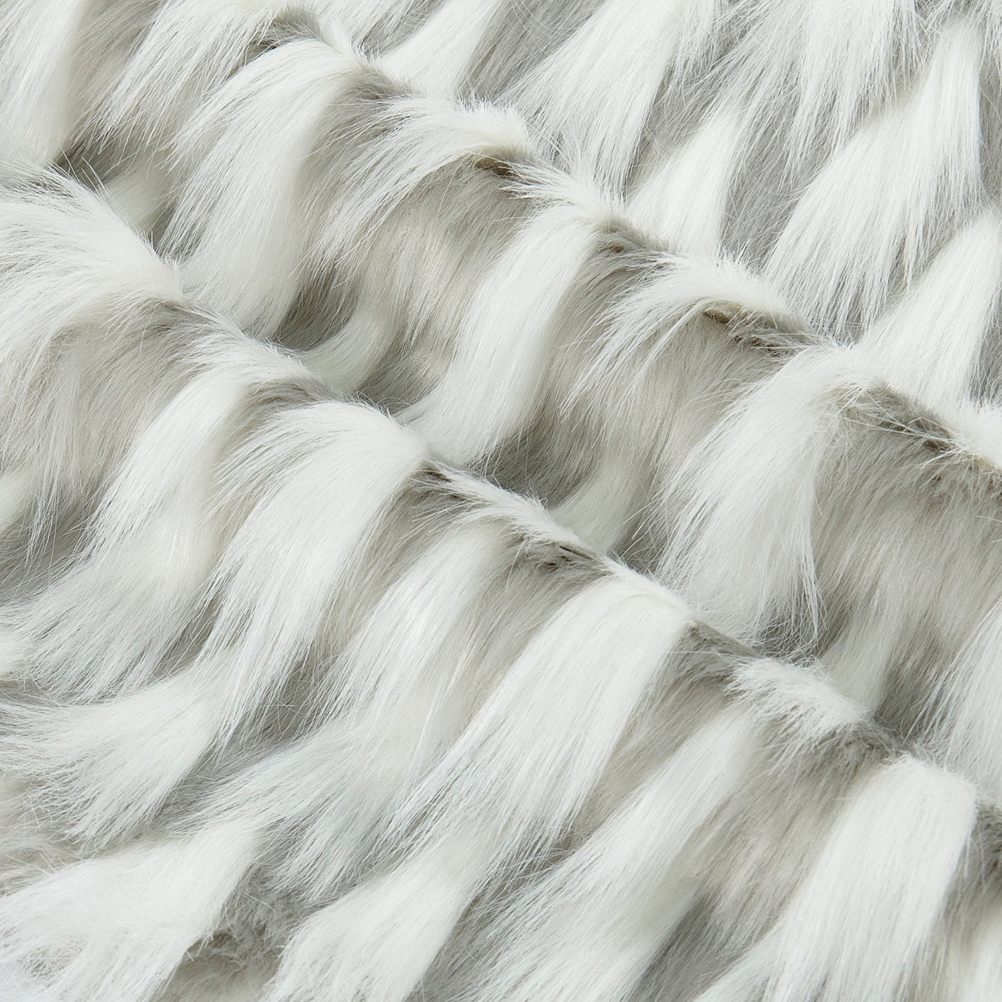 Home Soft Things Feathery Faux Fur 2 Piece Throw Pillow Cover Set - Grey - 20" x 20"