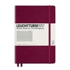 LEUCHTTURM1917 - Medium A5 Squared Hardcover Notebook (Port Red) - 251 Numbered Pages