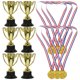 thumbnail image 4 of 12 piezas Mini vasos de oro de plástico Premios de recompensa Niños Pequeñas medallas Premios de regalo para niños Trofeo de oro (6x Trofeos + 6x Medallas), 4 of 8
