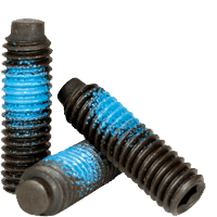 Nylon Patch Socket Set Screw Half-Dog Point, 1/4-20 x 3/4", Alloy Steel, Black Oxide, Hex Socket (Quantity: 100)