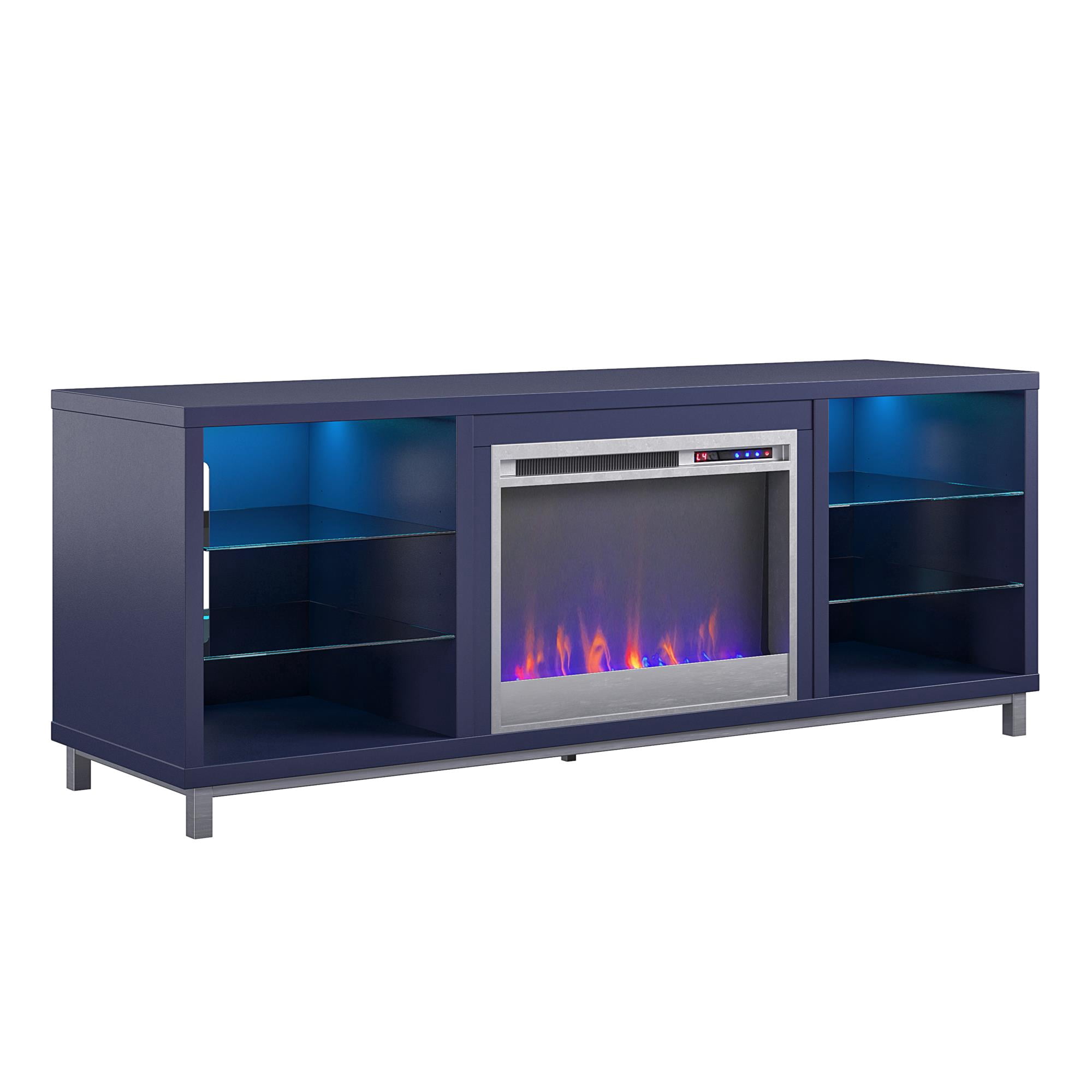 Ameriwood Home Fendall Deluxe Fireplace TV Stand for TVs up to 70", Navy