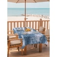 thumbnail image 2 of 60x102 Inch Outdoor Tablecloth with Umbrella Hole Zipper Rectangle Modern Blue Rectangular Tablecloths Outside Waterproof Vintage Abstract Art Contemporary Patio Table Cloth Cover for Picnic Party, 2 of 7