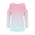thumbnail image 5 of Harpily Shirts for Women Women's Tops V Neck 3/4 Sleeve Shirts Casual Blouses Cold Shoulder Tops Basic Tees Floral Print Tshirts, 5 of 5