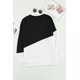 thumbnail image 2 of ABPHQTO Sudadera de mujer con hombros caídos de patchwork negra, 2 of 5