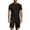 Black, variant on ShomPort Nightwear for Mens Knit Ribbed Solid Color Short Sleeve Crewneck Tees Drawstring Pants Comfort Pajamas Daily Loungewear Set