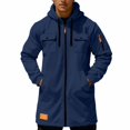thumbnail image 5 of Men's Lightweight Waterproof Hooded Softshell Rain Jacket Long Windbreaker, 5 of 6
