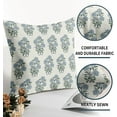 thumbnail image 5 of Blue Green Floral Block Print Pillow Covers 18x18 Set of 2 Chinoiserie Flower Leaves Outdoor Decorative Throw Pillows Farmhouse Pillowcases Linen Cushion Case Decor for Home Sofa Couch Bed, 5 of 6