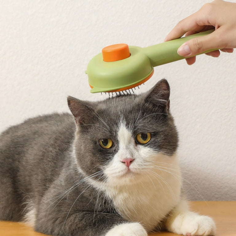 STAOEDU Cat Brush with Release Button, Cat Brushes for Indoor Cats