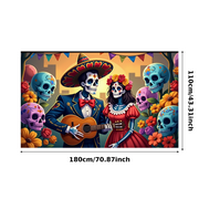 Floral Design Day of the Dead Skeleton Banner Cultural Theme Celebration Decor for Festival Party Decoration Event
