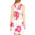 thumbnail image 2 of Sakkas Murni Women's Casual Summer Cocktail Elastic Stretchy Floral Print Dress - W-Pink - One Size, 2 of 5