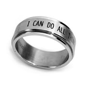 I Can Do All Things Stainless Steel Spinner Ring Sizes 12