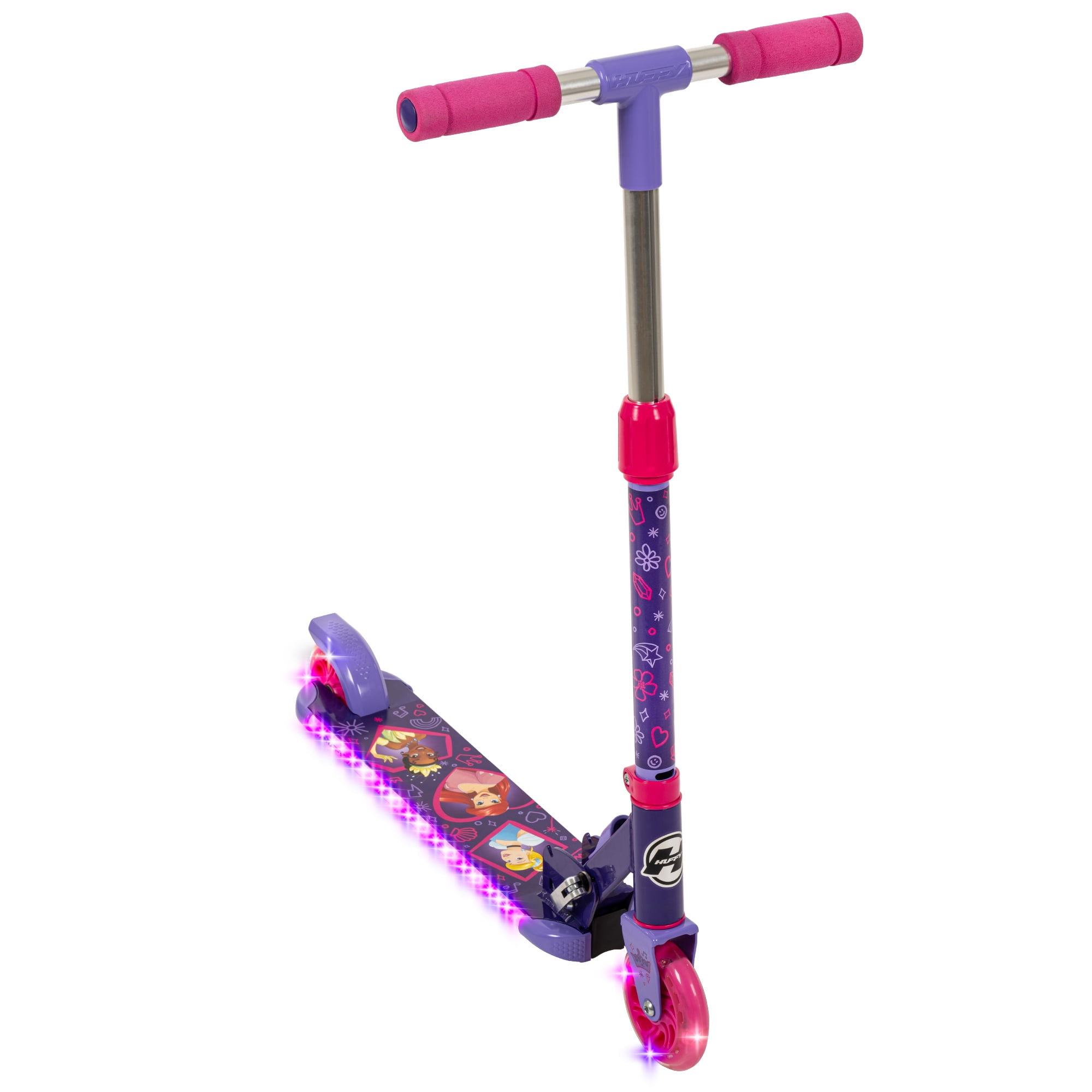 Princesse, Trottinette en ligne de Huffy avec lumières LED, Rose âgés de 5 ans et plus