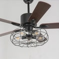 thumbnail image 4 of Miumaeov 52'' Retro Industrial Ceiling Fan with 5 Light Fixture, Wood Blades, and Remote Control, 4 of 10