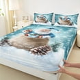 thumbnail image 3 of jejeloiu Santa Claus Full Size Sheets,Christmas Theme Gifts Bed Sheets,Snowflake Xmas Tree Sheet Sets For Teens,Microfiber Bedroom Decor,4 Pieces, 3 of 7
