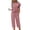 Pale Violet Red, variant on Ekouaer Capri Pajamas Set Women's Ruffle Sleeve Top and Capri Pants Soft Sleepwear Loungewear with Pockets