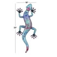 thumbnail image 3 of DecMode Blue Metal Indoor Outdoor Floral Patterned Lizard Wall Decor with Purple and Teal Accents, 3 of 8