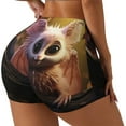 thumbnail image 1 of Balery Adorable Fluffy Bat Pantalones cortos de entrenamiento estampados para mujer, sin costuras, ajustados, para gimnasio, yoga, correr, deportes, ejercicio activo, fitness.-Large, 1 of 8