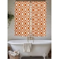 thumbnail image 4 of Orange White Geometric Bathroom Window Curtain, Modern Abstract Art Light Filtering Coffee Kitchen Curtains, Bedroom Living Room Curtains 2 Panel 84"x63", 4 of 6