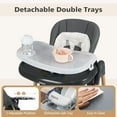 thumbnail image 4 of INFANS Baby High Chair, High Chairs for Babies & Toddlers with Adjustable Height Backrest Footrest Removable Tray, Easy to Clean PU Seat Convertible Quick Folding Portable Highchair, 4 of 9