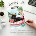 thumbnail image 5 of ALAZA Plastic Clipboard A4 Letter Size Decorative Clipboards for Students Women Men 9" x 12.5" Cat on Flamingo Boats, 5 of 6