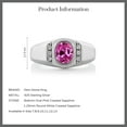 thumbnail image 6 of Gem Stone King Men's 925 Sterling Silver Pink Created Sapphire and White Created Sapphire Ring (1.71 Cttw, Available in Size 7, 8, 9, 10, 11, 12, 13), 6 of 6