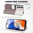 thumbnail image 4 of Cute Cartoon Wallet Phone Case for Samsung Galaxy A14 5G with Card Holder Soft PU Leather Kickstand Cover for Men and Women Magnetic Shockproof Protective with Lanyard, Gray, 4 of 9