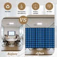 thumbnail image 5 of Black Blue Plaid Window Privacy Film, Country Buffalo Checked Gingham Static Cling UV Sun Blocking Heat Control Window Tint Day and Night, Non-Adhesive One Way Windows Privacy Cover 35.4''x78.7'', 5 of 7