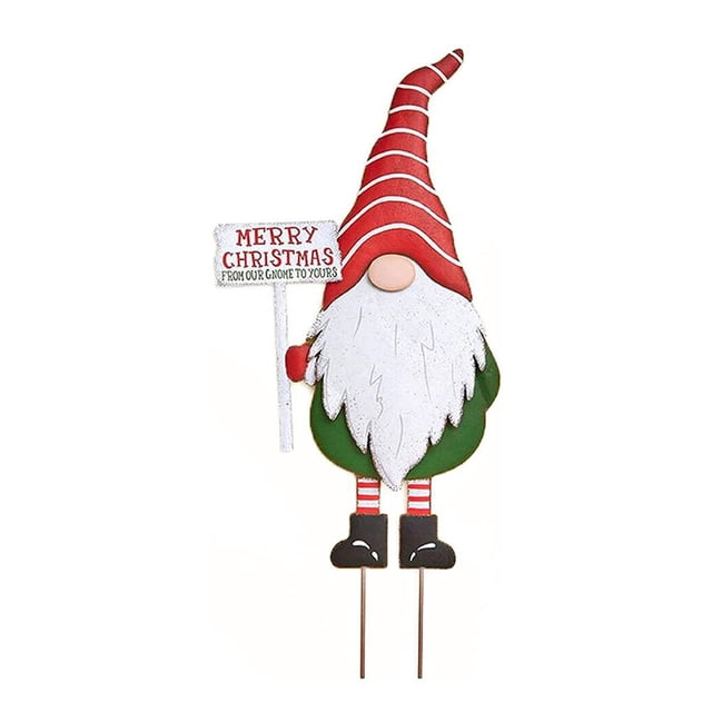 Yuarrent Señales de patio de Navidad Gnomos Estaca de patio Adornos de Navidad Decoraciones de jardín al aire libre para vacaciones de Navidad Decoración del hogar No.1 Yuarrent HA041297-01