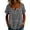 Blue/White, Multicolor, variant on Short Sleeve Tops for Women Casual Color Block Print Square Neck Button Cotton Blouses for Summer Everyday Wear