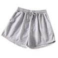 thumbnail image 5 of Lenpel Women's Sweat Shorts 2 Pc Casual Elastic Waist Drawstring Comfy Lounge Shorts Athletic Workout Shorts with Pockets, 5 of 6
