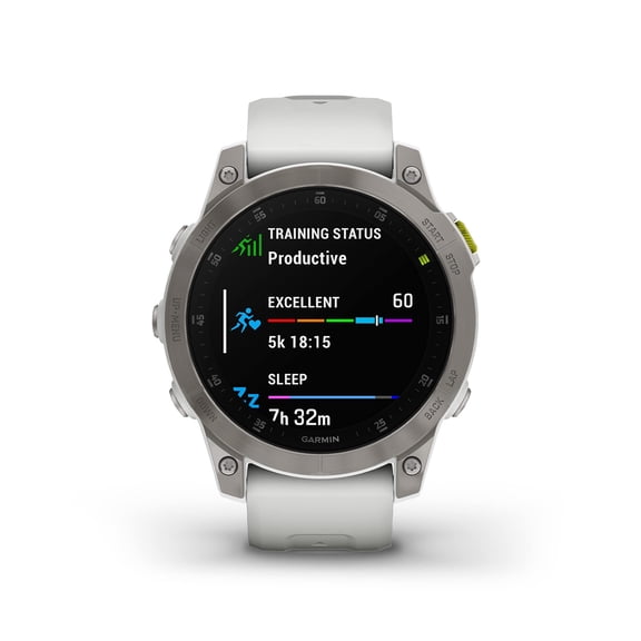 GARMIN, 010-N2582-20, Epix Gen 2 Premium Active Smartwatch, 47 mm, 384 Hour Battery Life, White Titanium